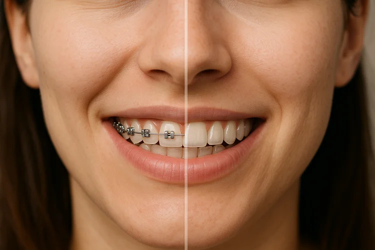 A lady showing the orthodontic treatment options, representing the importance of choosing the right orthodontic treatment