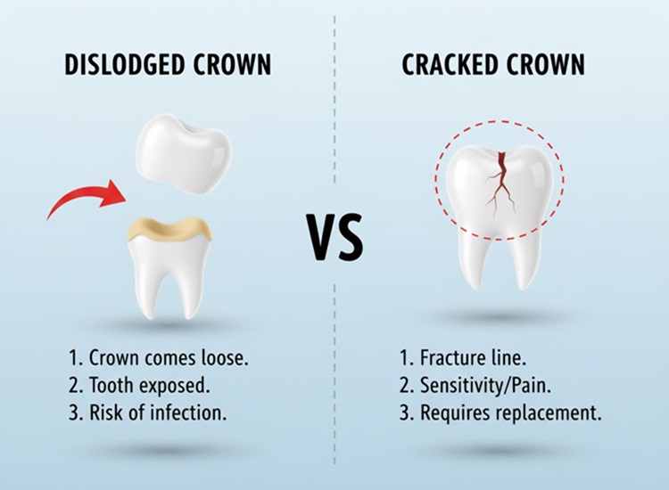 Dislodged or Cracked Crown infographic