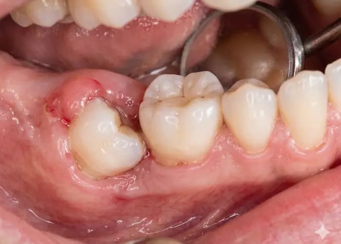 Swelling and inflammation of the gums around your wisdom tooth